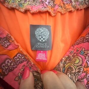 Vince Camuto Orange and Pink Floral Dress